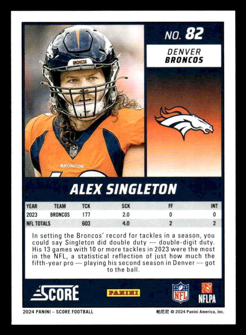 2024 Score #82 Alex Singleton - Football Card Single