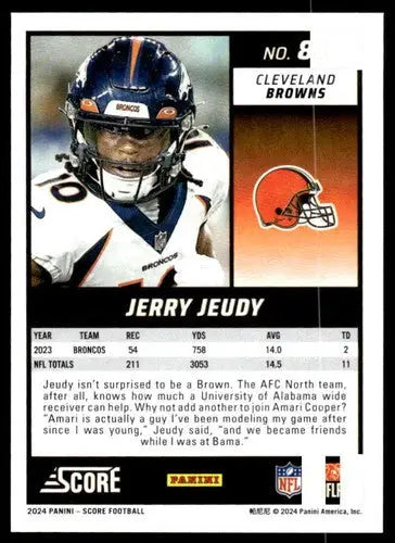 Original gloss Jerry Jeudy football card 2024 Score NM-MT Browns ID 75604