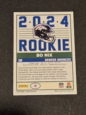 2024 Score #9 Bo Nix 35th Anniversary Rookies - Football Card Single