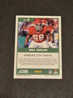 2024 Score #9 Will Shields First Ballot - Football Card Single
