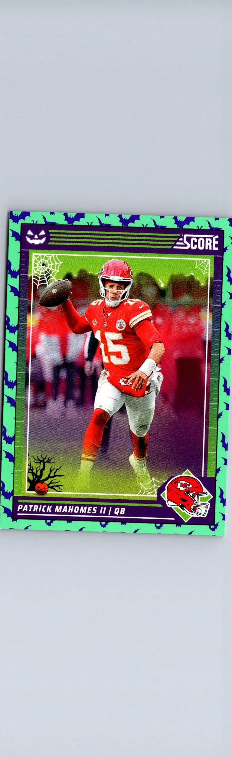 Patrick Mahomes Halloween themed football trading card 2024 Score-A-Treat #137