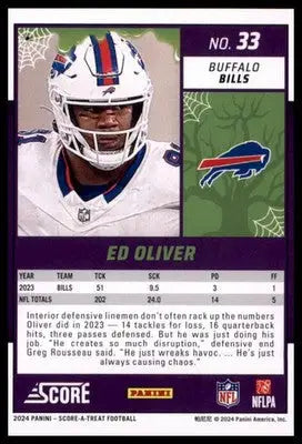 2024 Score-A-Treat Base Ed Oliver Buffalo Bills 33 - Football Card Single