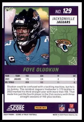 2024 Score-A-Treat Base Foye Oluokun Jacksonville Jaguars 129 - Football Card Single