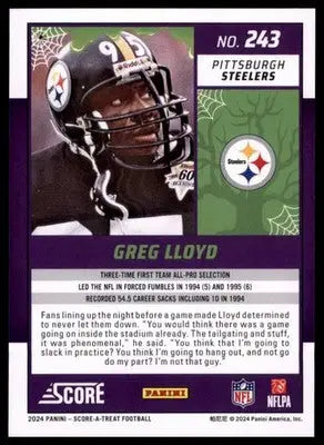 2024 Score-A-Treat Base Greg Lloyd Pittsburgh Steelers 243 - Football Card Single