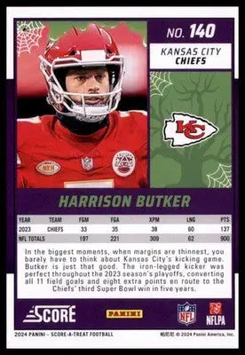2024 Score-A-Treat Base Harrison Butker Kansas City Chiefs 140