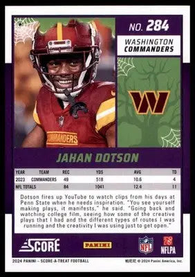 2024 Score-A-Treat Base Jahan Dotson Washington Commanders 284 - Football Card Single