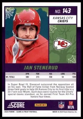 2024 Score-A-Treat Base Jan Stenerud Kansas City Chiefs 143 - Football Card Single