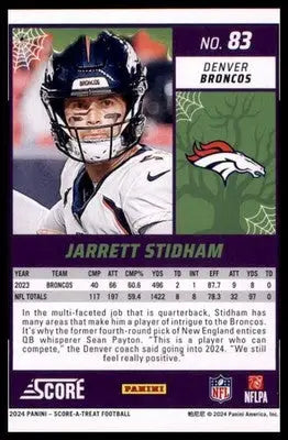 2024 Score-A-Treat Base Jarrett Stidham Denver Broncos 83 - Football Card Single