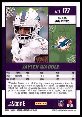 2024 Score-A-Treat Base Jaylen Waddle Miami Dolphins 177 - Football Card Single