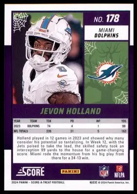 2024 Score-A-Treat Base Jevon Holland Miami Dolphins 178 - Football Card Single