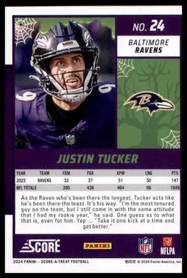 2024 Score-A-Treat Base Justin Tucker Baltimore Ravens 24 - Football Card Single