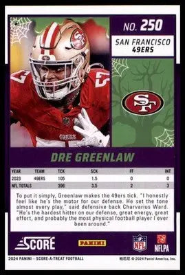 2024 Score-A-Treat - Green Bats Base Dre Greenlaw San Francisco 49ers 250 - Football Card Single