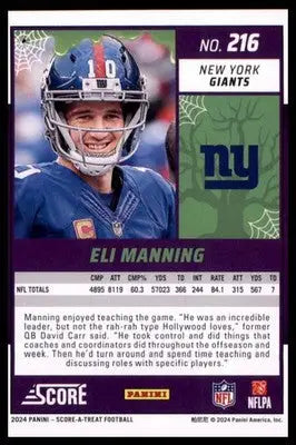 2024 Score-A-Treat - Green Bats Base Eli Manning New York Giants 216 - Football Card Single
