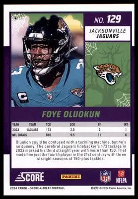 2024 Score-A-Treat - Green Bats Base Foye Oluokun Jacksonville Jaguars 129 - Football Card Single