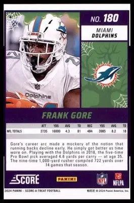 2024 Score-A-Treat - Green Bats Base Frank Gore Miami Dolphins 180 - Football Card Single
