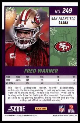 2024 Score-A-Treat - Green Bats Base Fred Warner San Francisco 49ers 249 - Football Card Single