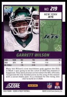 2024 Score-A-Treat - Green Bats Base Garrett Wilson New York Jets 219 - Football Card Single