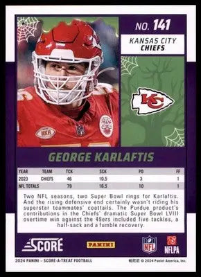 2024 Score-A-Treat - Green Bats Base George Karlaftis Kansas City Chiefs 141 - Football Card Single