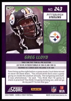 2024 Score-A-Treat - Green Bats Base Greg Lloyd Pittsburgh Steelers 243 - Football Card Single