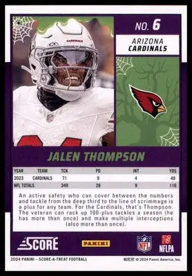 2024 Score-A-Treat - Green Bats Base Jalen Thompson Arizona Cardinals 6 - Football Card Single