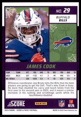 2024 Score-A-Treat - Green Bats Base James Cook Buffalo Bills 29 - Football Card Single