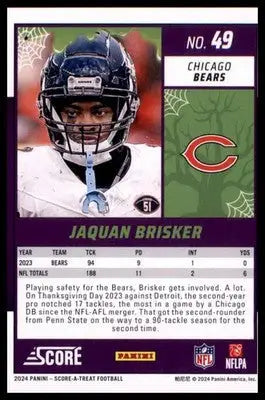 2024 Score-A-Treat - Green Bats Base Jaquan Brisker Chicago Bears 49 - Football Card Single