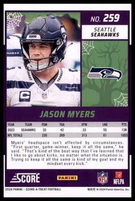 2024 Score-A-Treat - Green Bats Base Jason Myers Seattle Seahawks 259 - Football Card Single