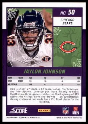 2024 Score-A-Treat - Green Bats Base Jaylon Johnson Chicago Bears 50 - Football Card Single