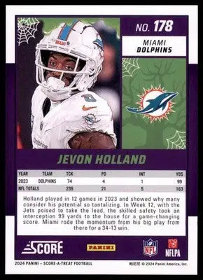 2024 Score-A-Treat - Green Bats Base Jevon Holland Miami Dolphins 178 - Football Card Single