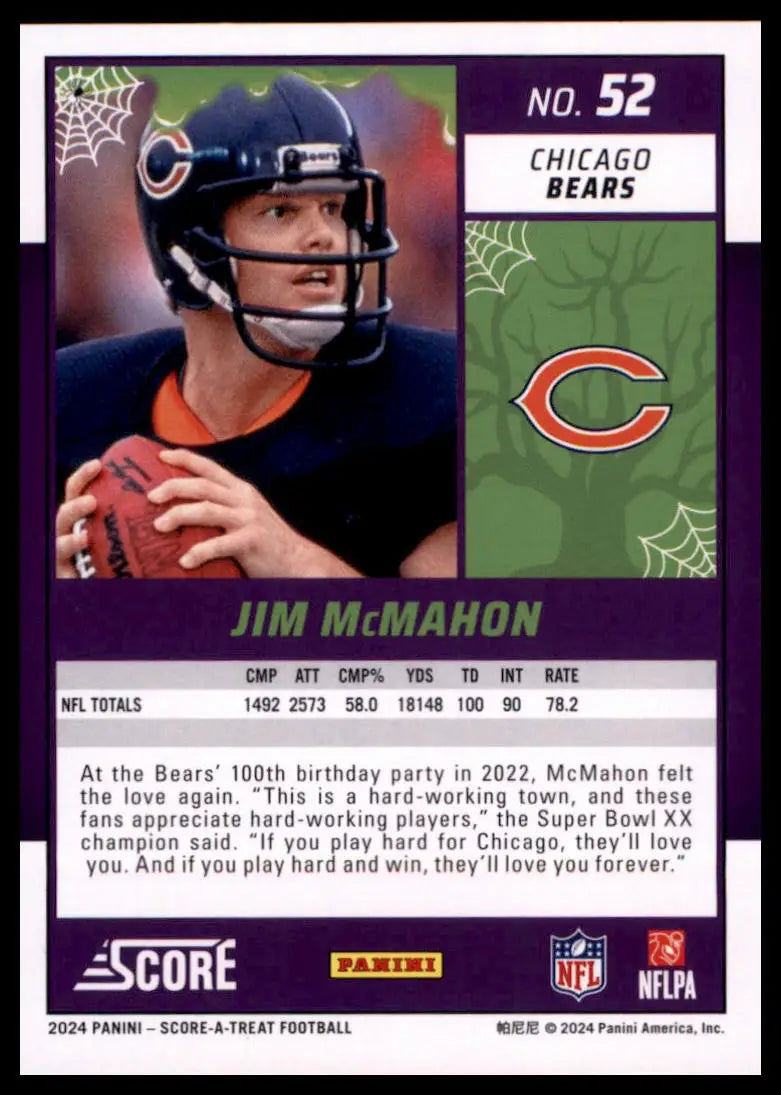 2024 Score-A-Treat - Green Bats Base Jim McMahon Chicago Bears 52 - Football Card Single
