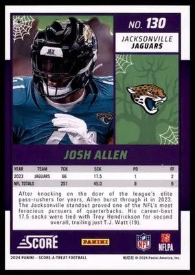 2024 Score-A-Treat - Green Bats Base Josh Allen Jacksonville Jaguars 130 - Football Card Single
