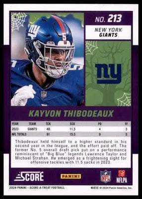 2024 Score-A-Treat - Green Bats Base Kayvon Thibodeaux New York Giants 213 - Football Card Single
