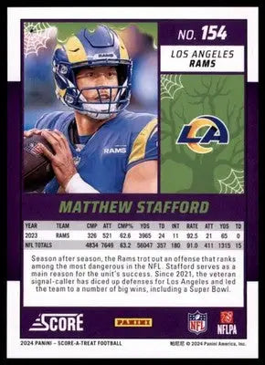 2024 Score-A-Treat - Green Bats Base Matthew Stafford Los Angeles Rams 154 - Football Card Single