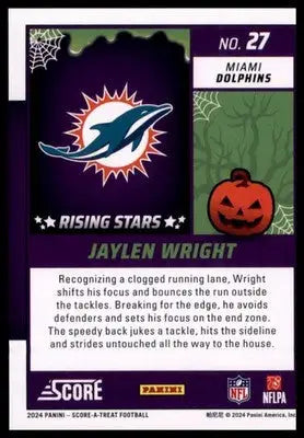 2024 Score-A-Treat - Rising Stars Base Jaylen Wright Miami Dolphins 27 - Football Card Single