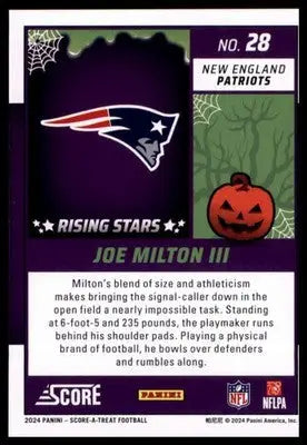 2024 Score-A-Treat - Rising Stars Base Joe Milton III New England Patriots 28 - Football Card Single