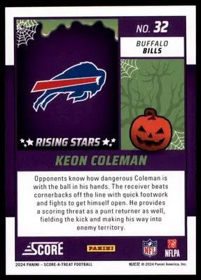 2024 Score-A-Treat - Rising Stars Green Bats Base Keon Coleman Buffalo Bills 32 - Football Card Single