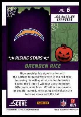 2024 Score-A-Treat - Rising Stars Green Bats Brenden Rice Los Angeles Chargers 6