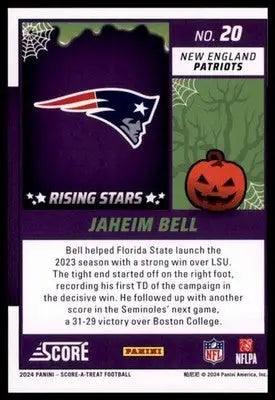 2024 Score-A-Treat - Rising Stars Green Bats Jaheim Bell New England Patriots 20 - Football Card Single