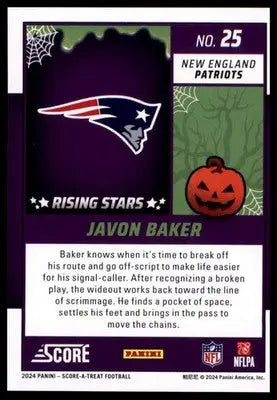 2024 Score-A-Treat - Rising Stars Green Bats Javon Baker New England Patriots 25 - Football Card Single