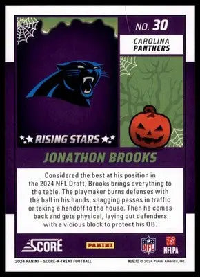 2024 Score-A-Treat Rising Stars Green Bats Jonathon Brooks Carolina Panthers 30 - Football Card Single