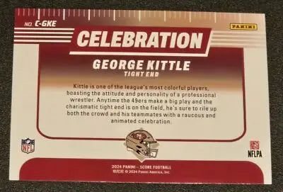 2024 Score #C-GKE George Kittle Celebration - Football Card Single