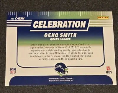 2024 Score #C-GSH Geno Smith Celebration Red - Football Card Single
