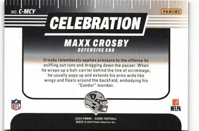 2024 Score #C-MCY Maxx Crosby Celebration - Football Card Single