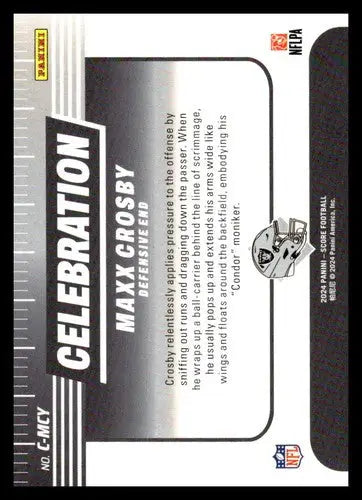 2024 Score Celebration #10 Maxx Crosby NM-MT LV Raiders ID:75463 - Football Card Single