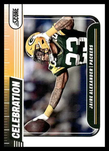 2024 Score Celebration Jaire Alexander football card with original gloss Packers NM-MT