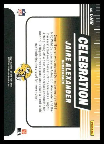 2024 Score Celebration Jaire Alexander football card with original gloss Packers NM-MT