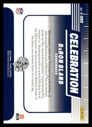 2024 Score Celebration #18 DaRon Bland NM-MT Cowboys ID:75467 - Football Card Single