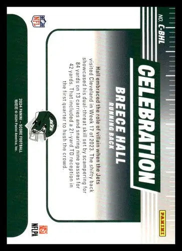 2024 Score Celebration #23 Breece Hall NM-MT NY Jets ID:75471 - Football Card Single