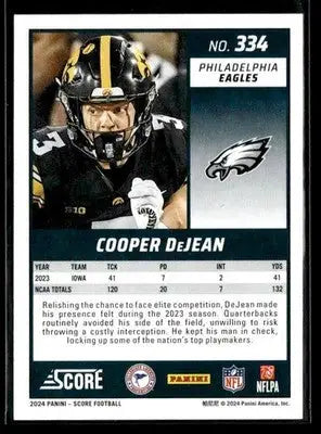 2024 Score Cooper DeJean #334 RC Philadelphia Eagles