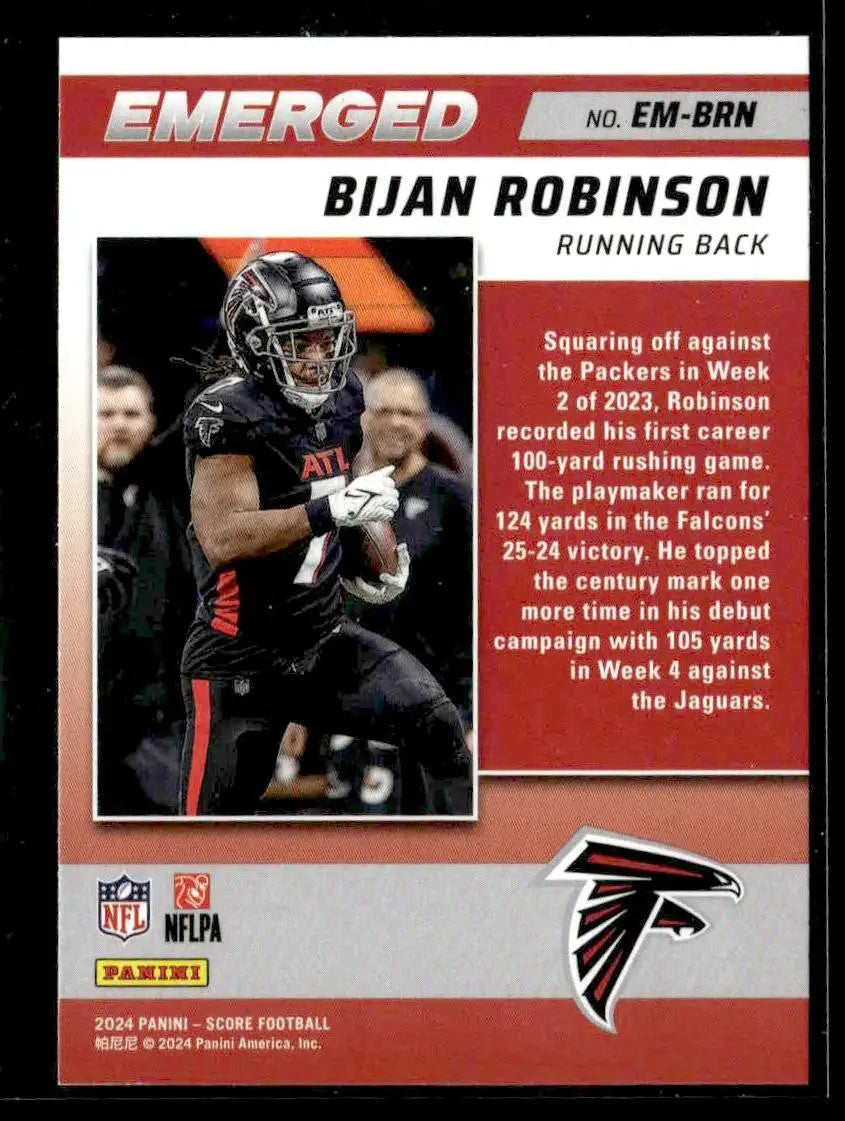2024 Score #EM-BRN Bijan Robinson Emerged - Football Card Single